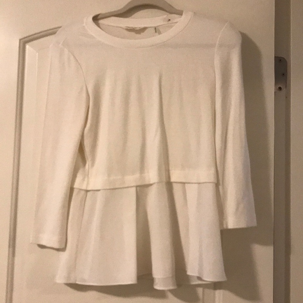 Rebecca Taylor White Peplum Top